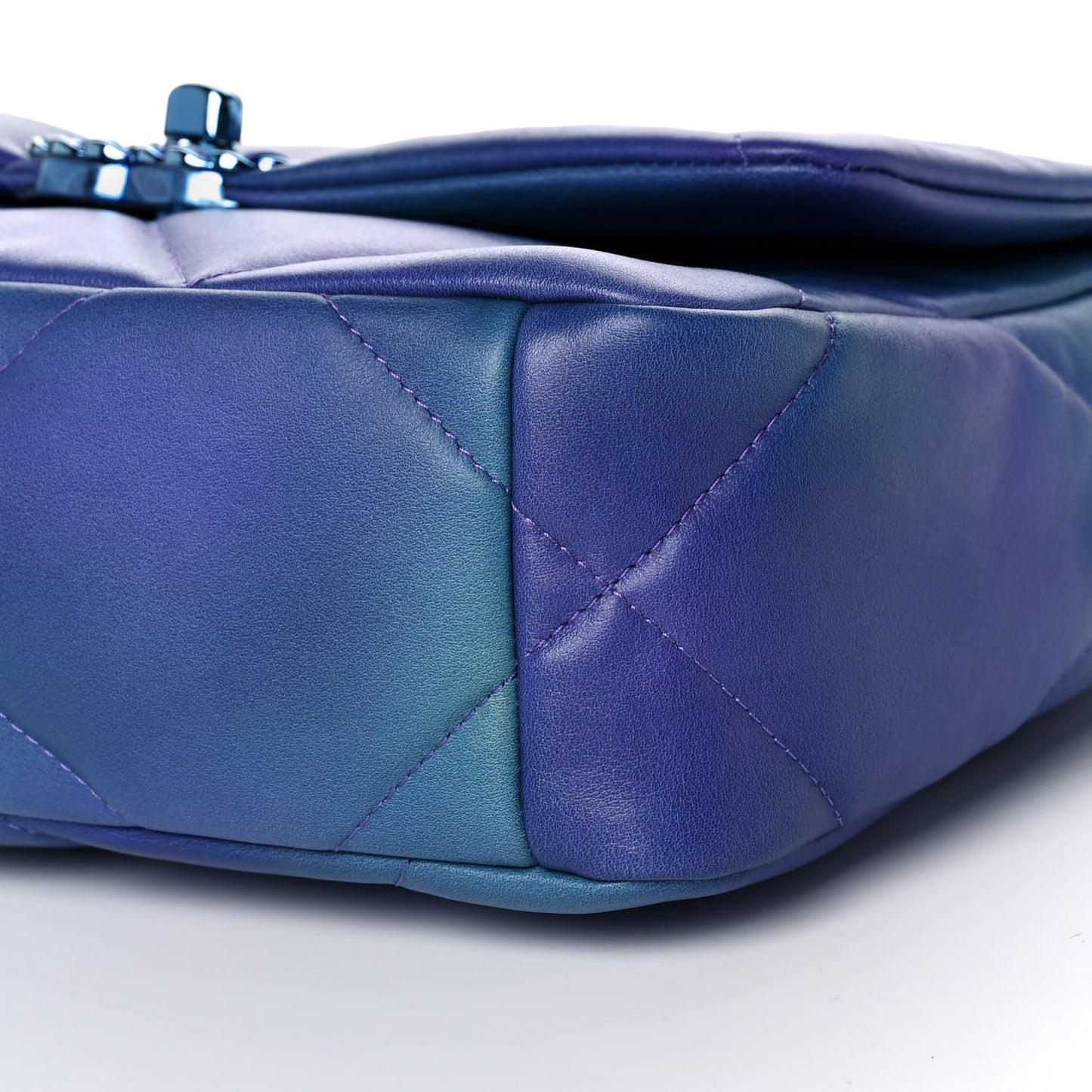 Tie Dye Calfskin Quilted Medium Chanel 19 Flap Blue Purple