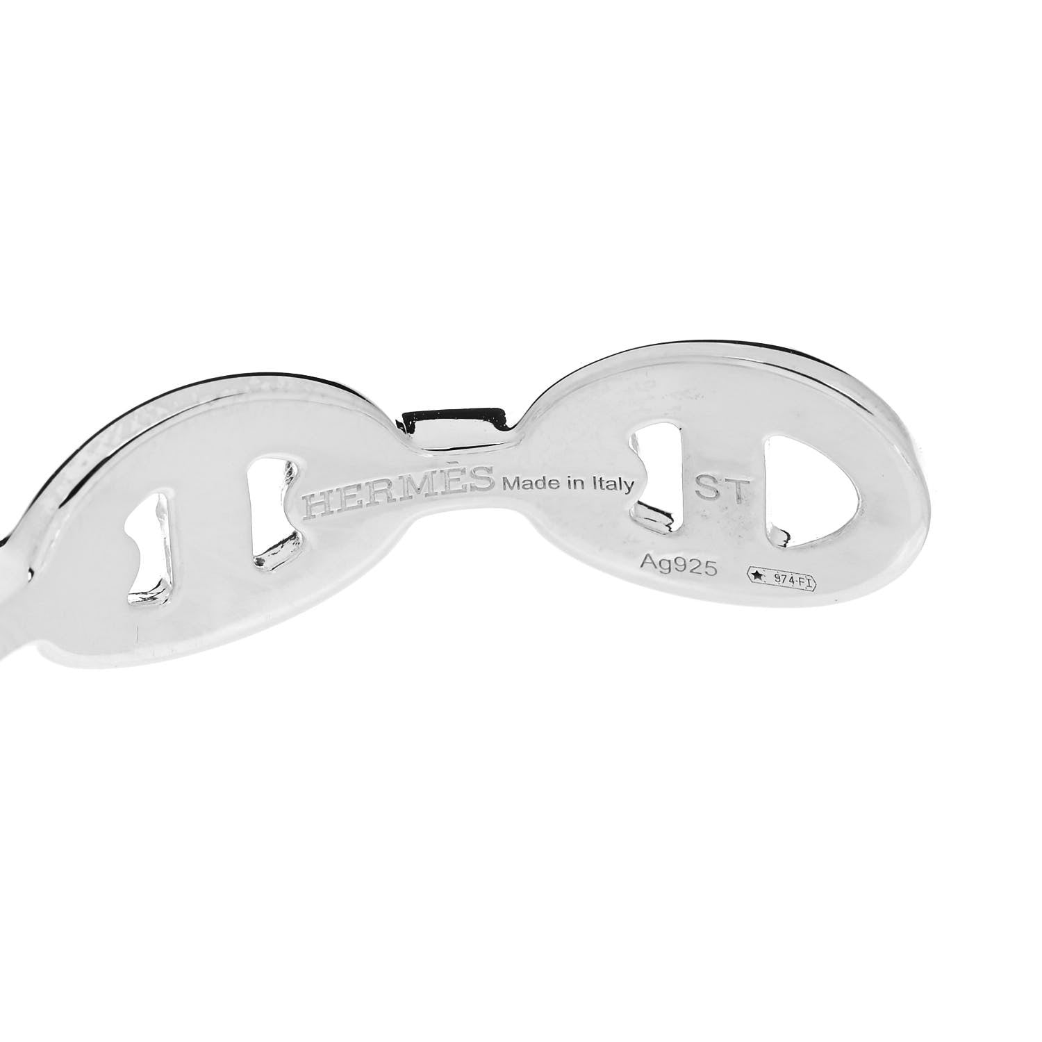 Hermes Sterling Silver MM Chaine d'Ancre Enchainee Cuff Bracelet ST 3 of 5