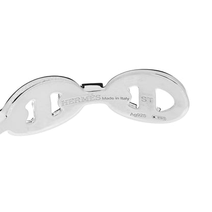 Hermes Sterling Silver MM Chaine d'Ancre Enchainee Cuff Bracelet ST 3 of 5
