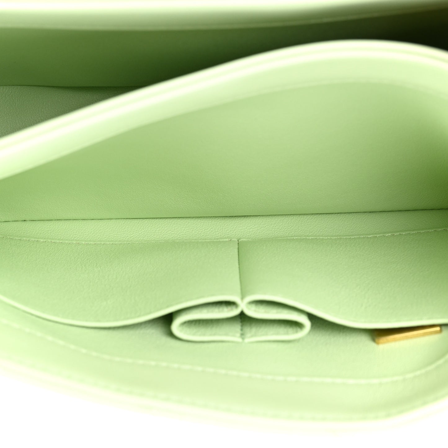 Lambskin Quilted Small Trendy CC Flap Dual Handle Bag Light Green