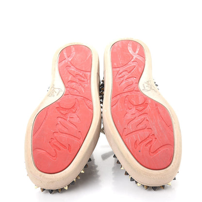 Christian Louboutin Mens Calfskin Louis Spikes Flat Sneakers 42 Beige 7 of 12