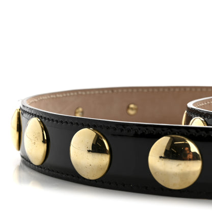 Khaite Patent Calfskin Studded Benny Belt XS/S 75/30 Black Gold 10 of 10