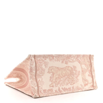 Christian Dior Canvas Toile De Jouy Embroidered Medium Book Tote Pink 4 of 10