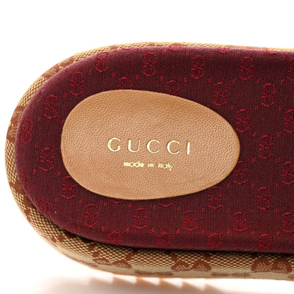 Gucci Canvas GG Monogram Angelina Platform Slide Sandals 41 Beige Ruggine 7 of 9