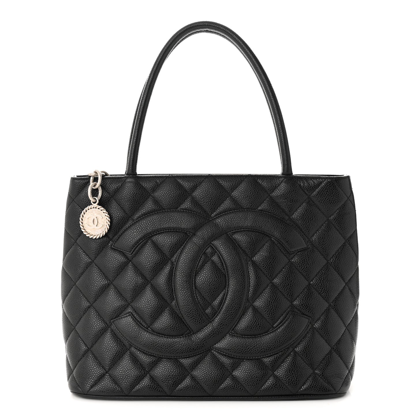 Caviar Quilted Medallion Tote Black