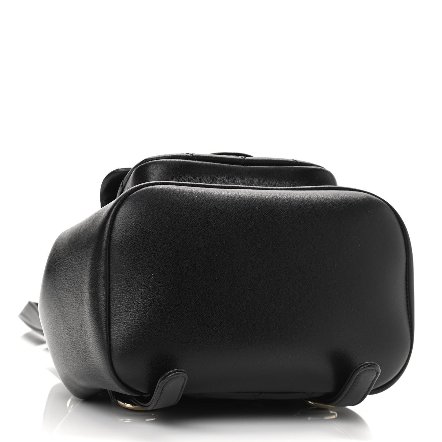Lambskin Quilted Small Duma Drawstring Backpack Black