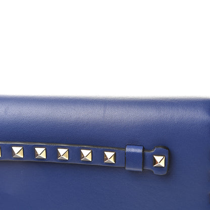 Valentino Garavani Nappa Rockstud Wristlet Clutch Blue China 8 of 10