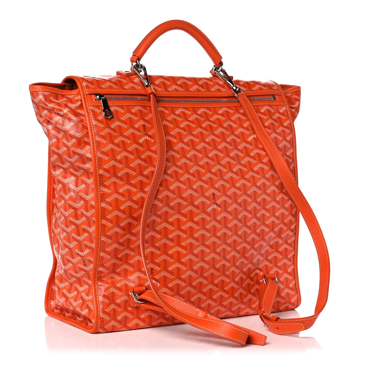 Goyardine Saint Leger Soft Briefcase Backpack Orange