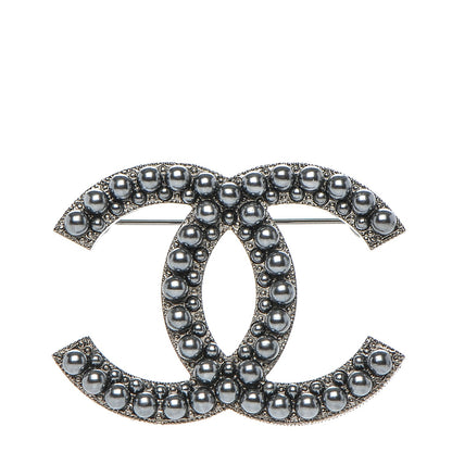 Chanel Ruthenium Bead CC Brooch Dark Grey 1 of 4