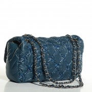 Nylon Quilted Tweed on Stitch Medium Bubble Flap Blue