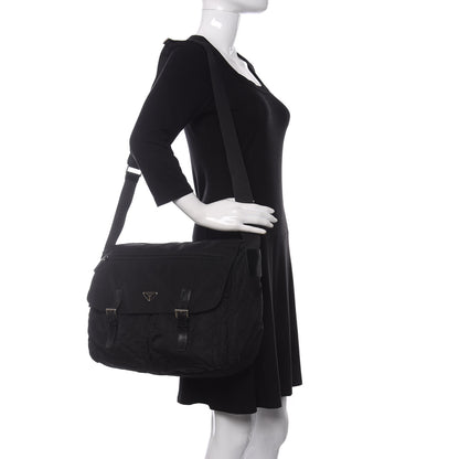 Prada Nylon Vela Messenger Bag Black 2 of 12
