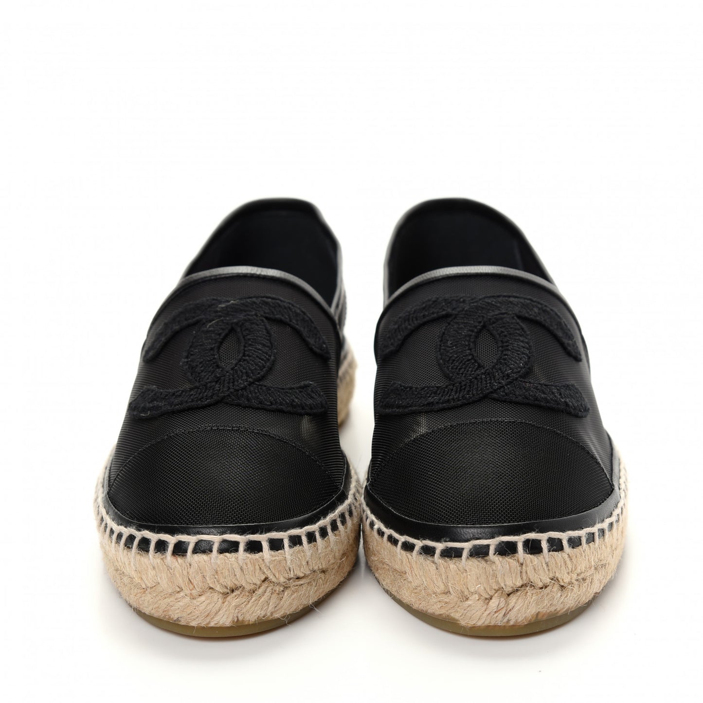 Mesh Grosgrain CC Espadrilles 41 Black