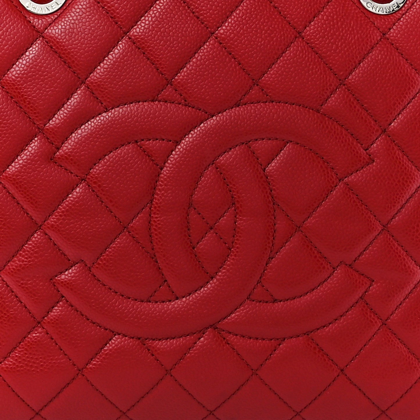 Caviar Quilted Grand Shopping Tote GST Red