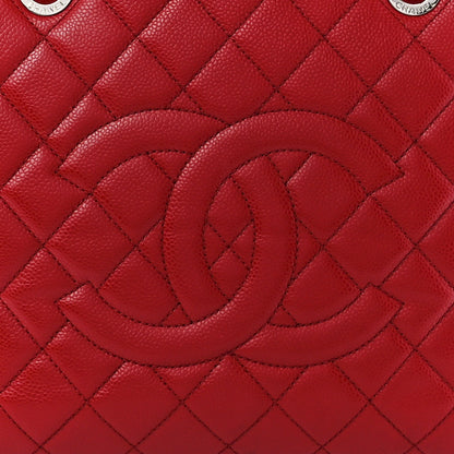Chanel Caviar Quilted Grand Shopping Tote GST Red 8 of 11