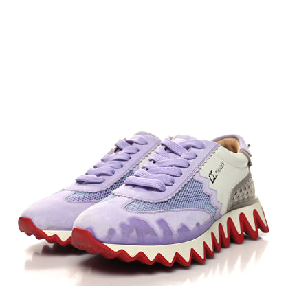 Christian Louboutin Suede Mesh Calfskin Neoprene Loubishark Sneakers 40 Lilac Smoke 3 of 13
