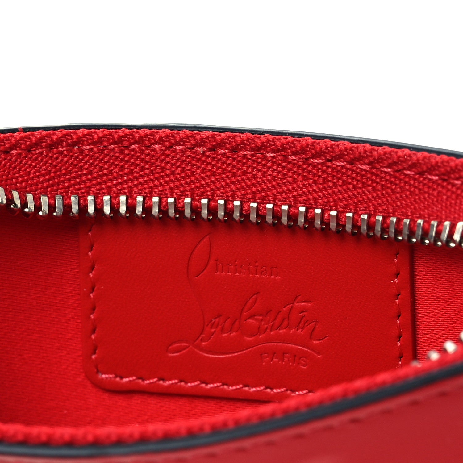 Christian Louboutin Calfskin Loubinthesky Credilou Zipped Card Holder Loubi 7 of 9