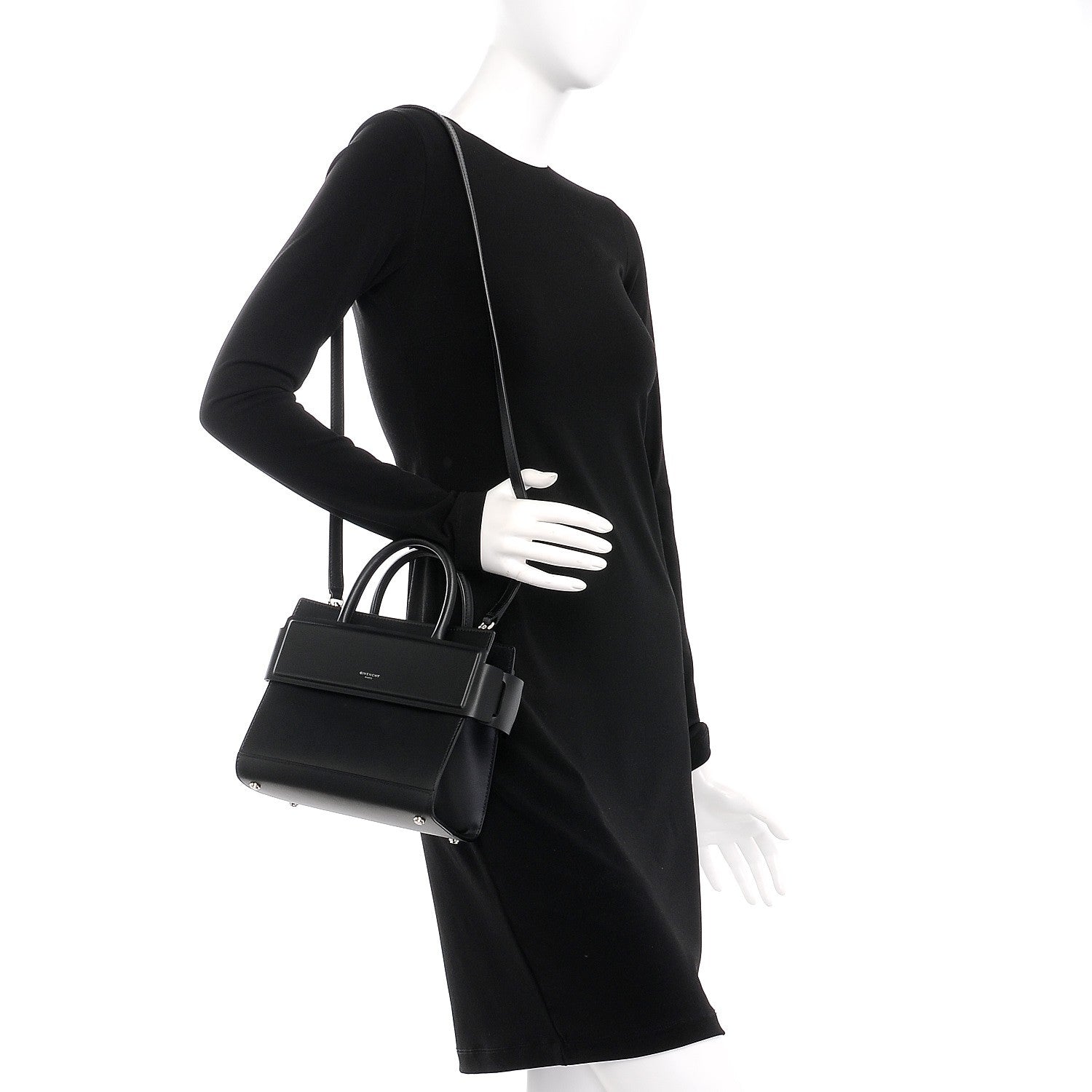 Givenchy Smooth Calfskin Mini Horizon Satchel Black 2 of 8
