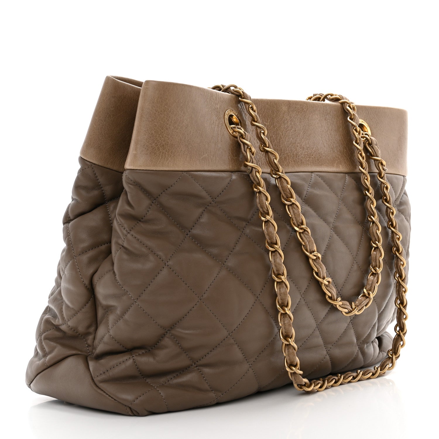 Chanel Calfskin Quilted Large Soft Elegance Tote Beige 3 of 11