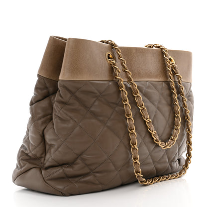 Chanel Calfskin Quilted Large Soft Elegance Tote Beige 3 of 11