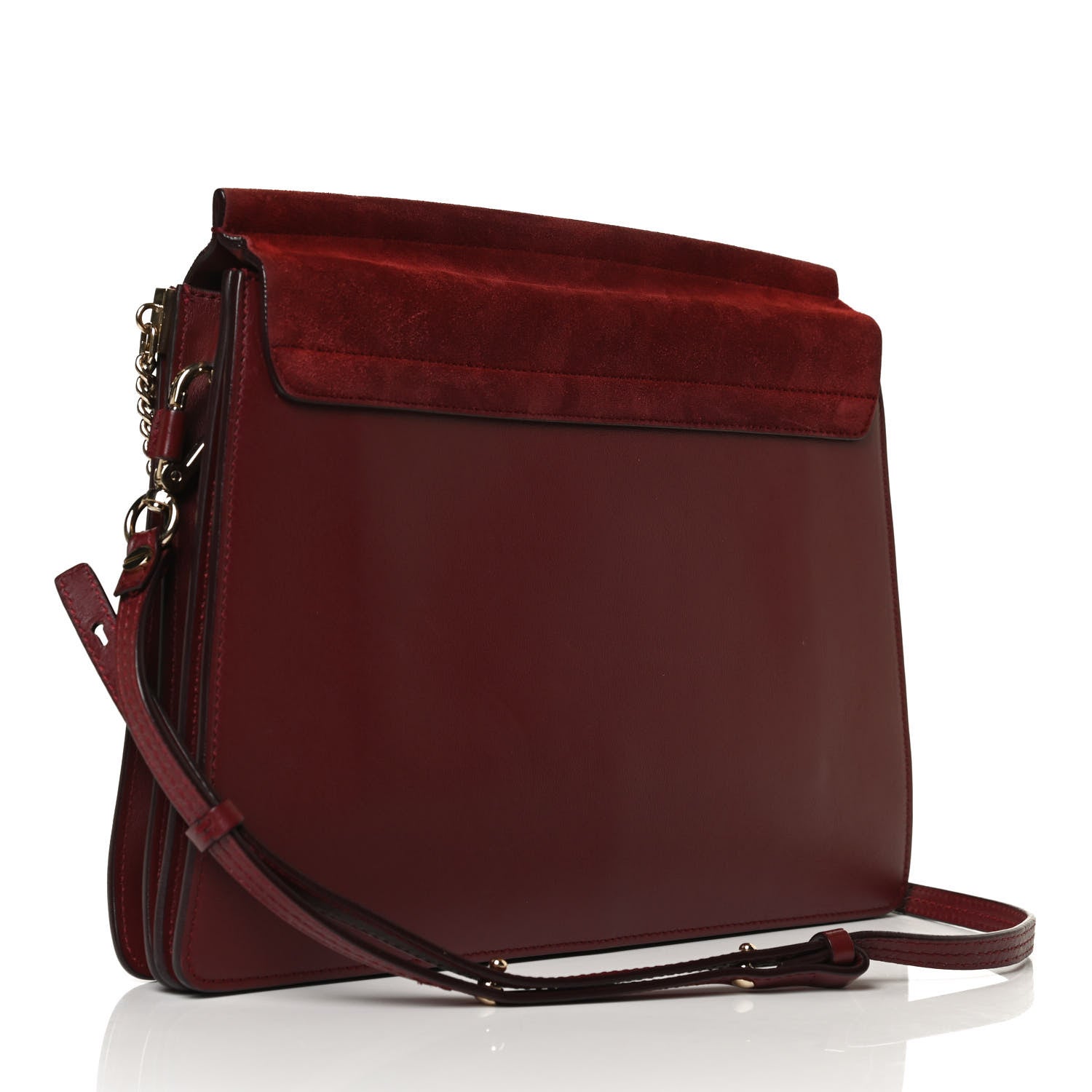 Chloe Calfskin Suede Medium Faye Shoulder Bag Plum Purple 3 of 14