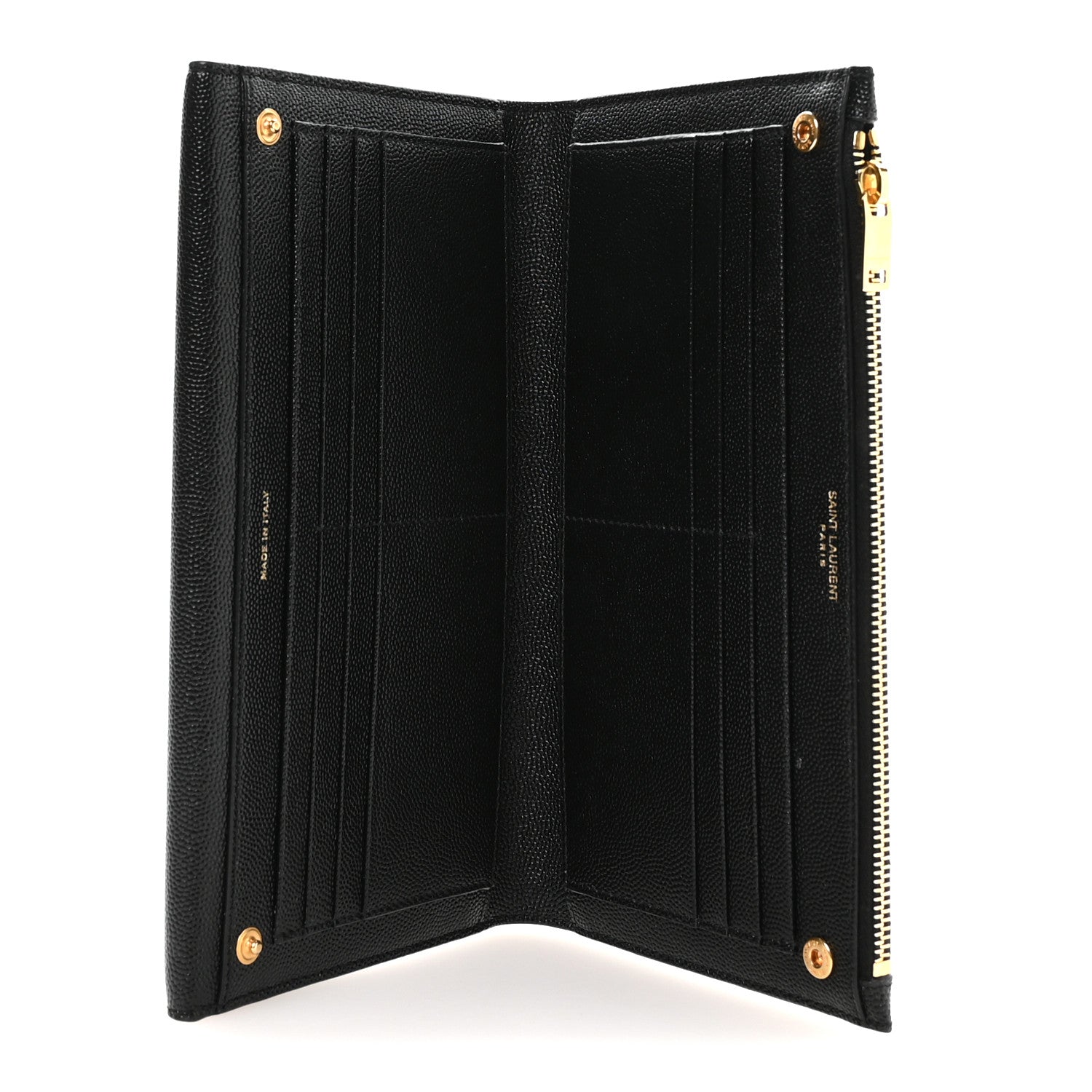 Saint Laurent Grain De Poudre Monogram Uptown Wallet Black 5 of 8