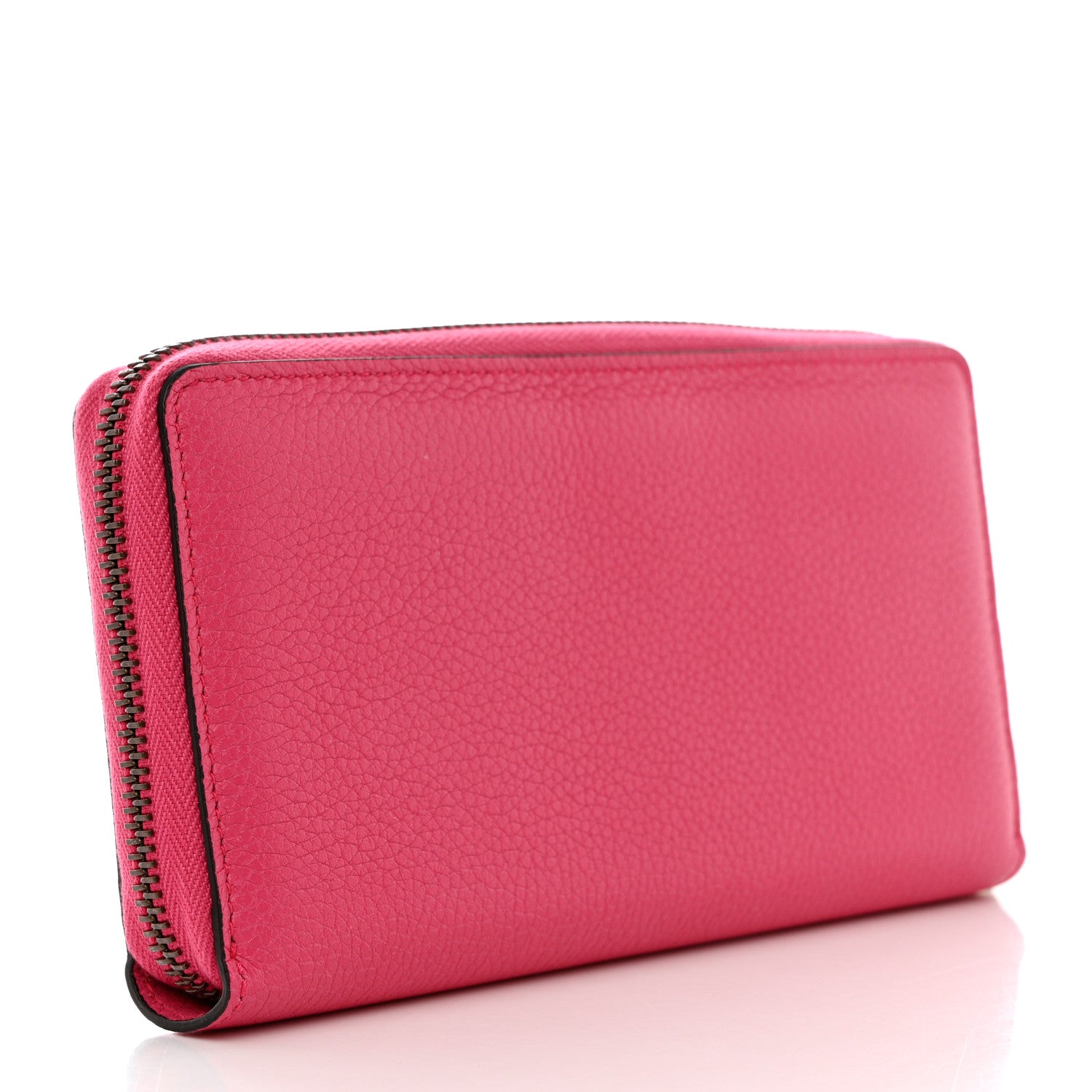 Gucci Grained Calfskin Logo Zip Around Wallet Box Pink Green 3 of 7