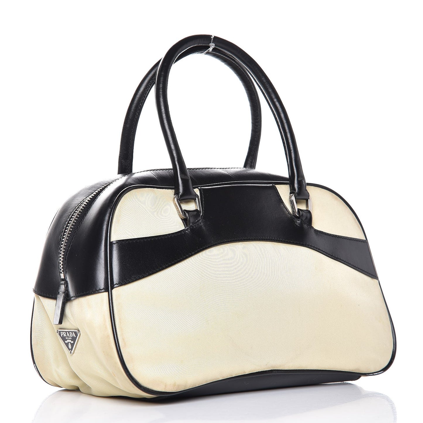 Tessuto Nylon Vitello Small Bowling Bag Black