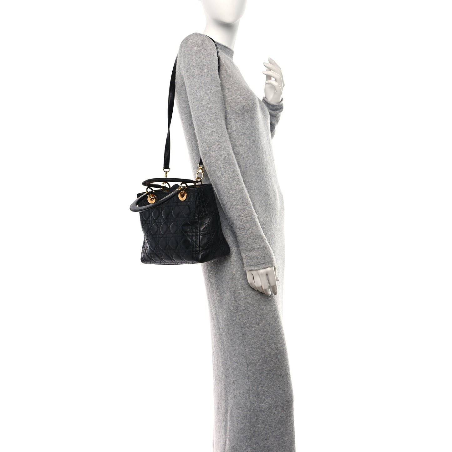 Lambskin Cannage Medium Lady Dior Black