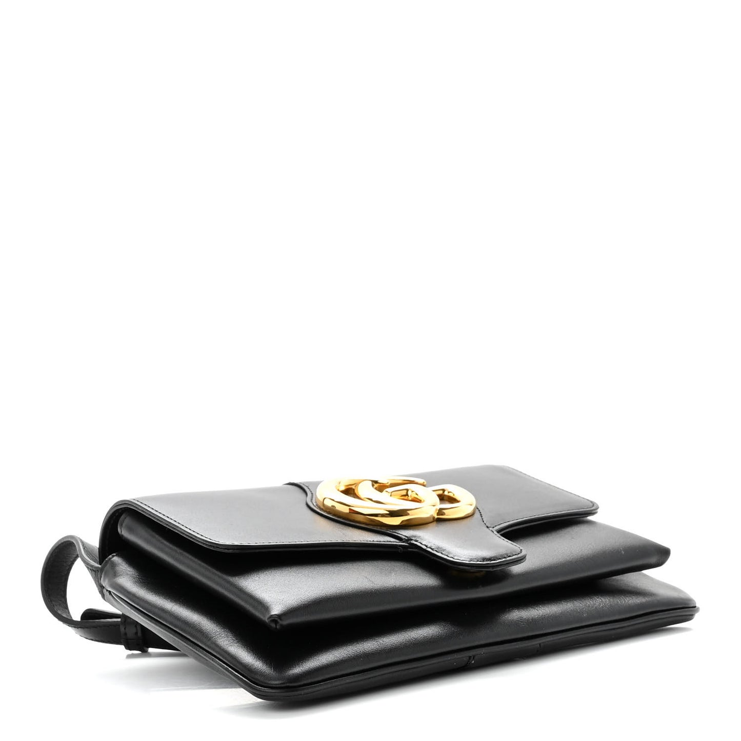 Vitello Palmellato Lux Small Arli Flap Shoulder Bag Black
