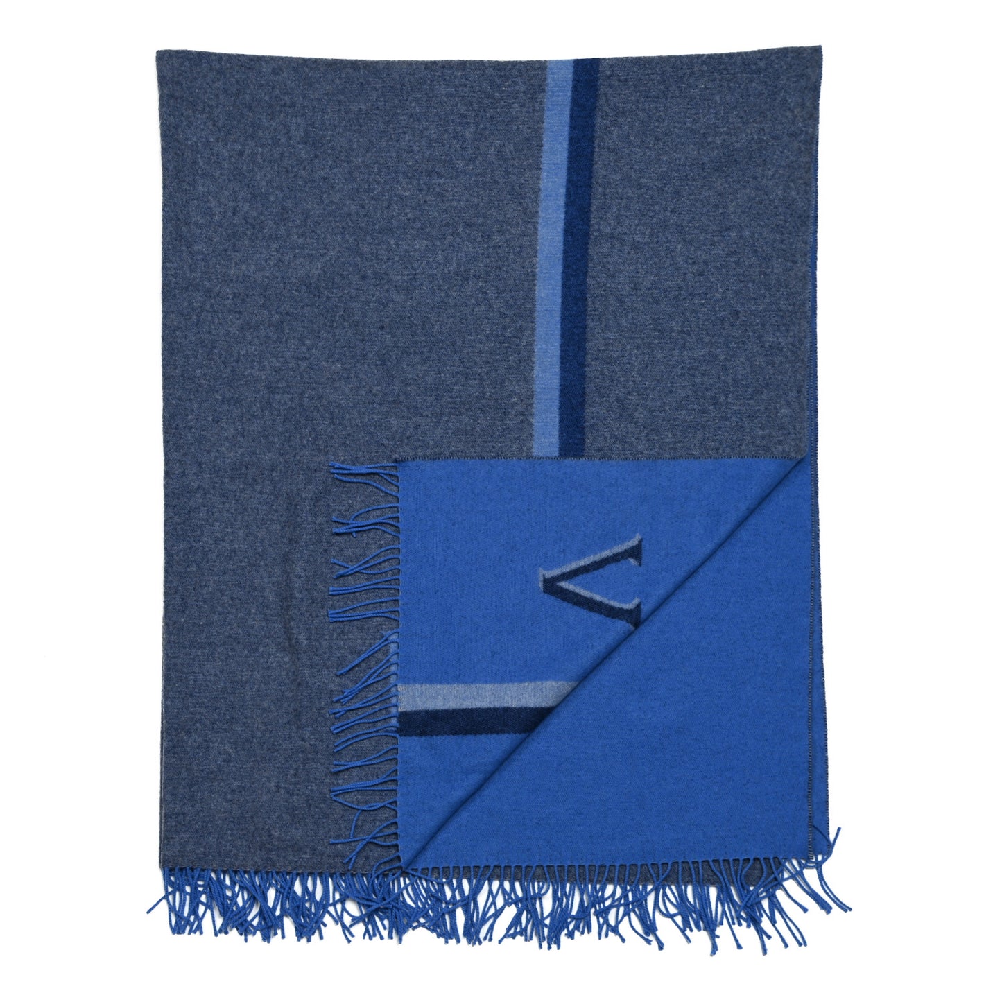 Wool Cashmere Classic Throw Navy