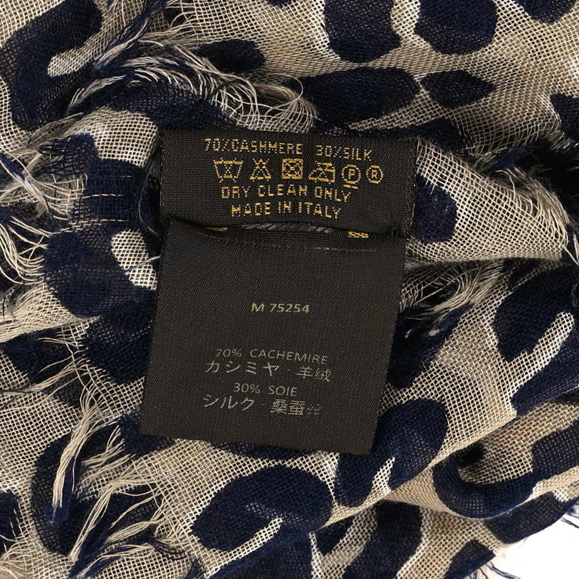 Cashmere Silk Leopard Etole Stole Marron