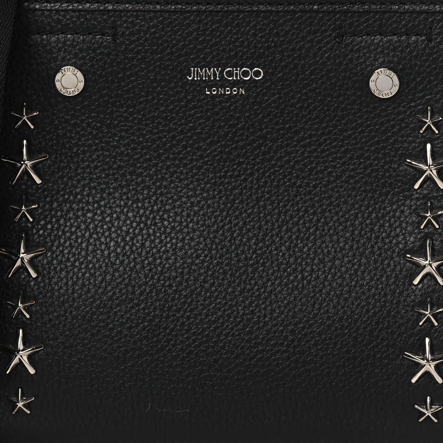 Jimmy Choo Soft Grainy Calfskin Star Studded Mini Pegasi Tote Black 7 of 9