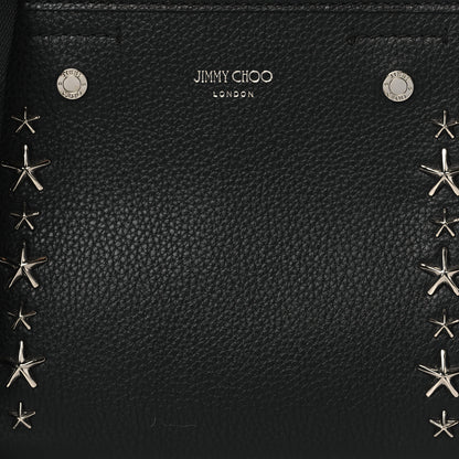 Jimmy Choo Soft Grainy Calfskin Star Studded Mini Pegasi Tote Black 7 of 9