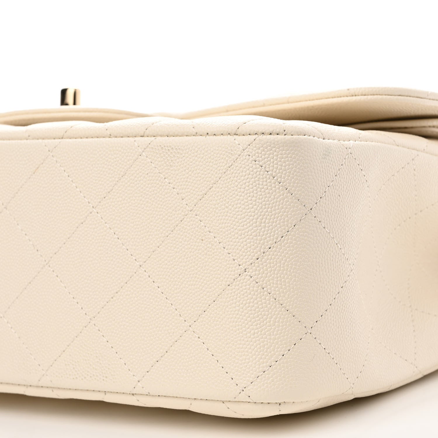 Chanel Caviar Quilted Jumbo Double Flap White 9 of 13