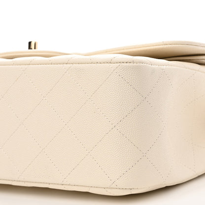 Chanel Caviar Quilted Jumbo Double Flap White 9 of 13
