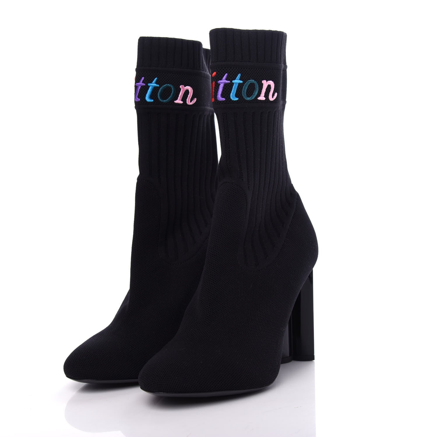 Louis Vuitton Stretch Fabric New Wave Silhouette Ankle Boots 39 Black 3 of 9