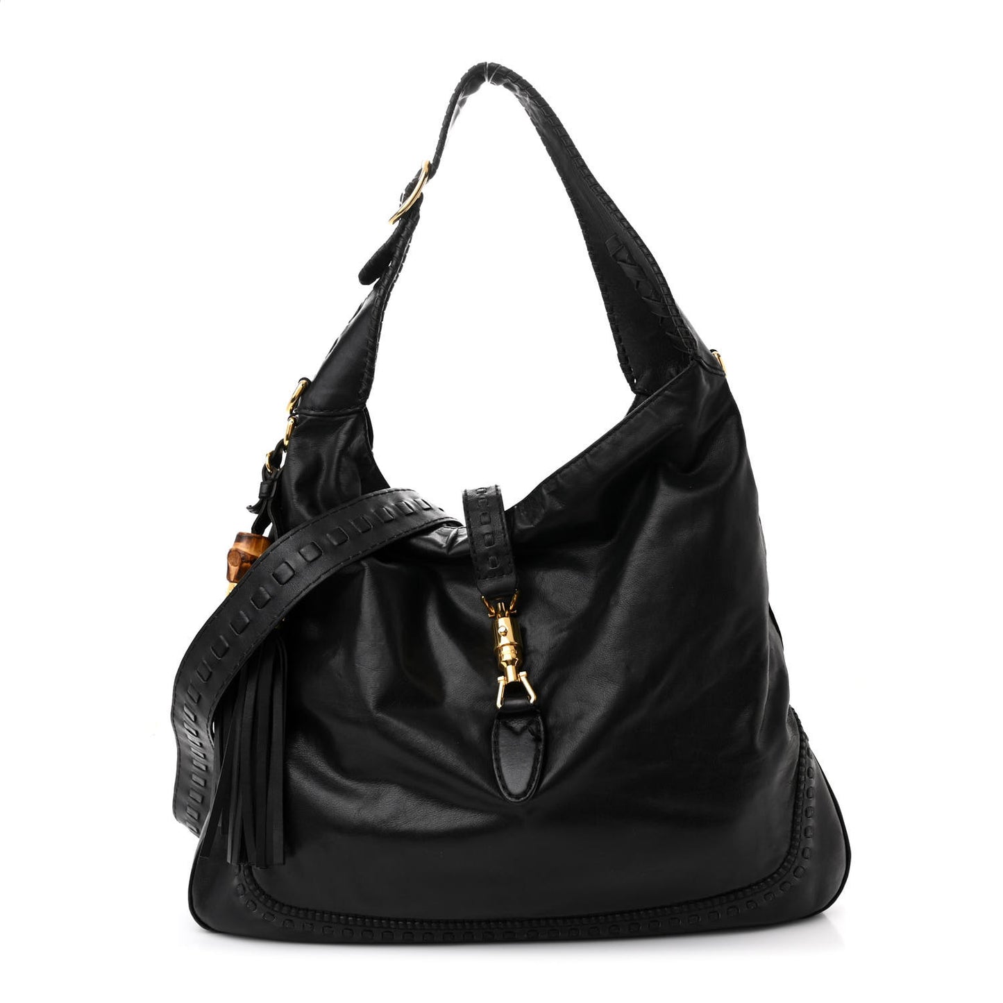 Calfskin Large New Jackie Hobo Black