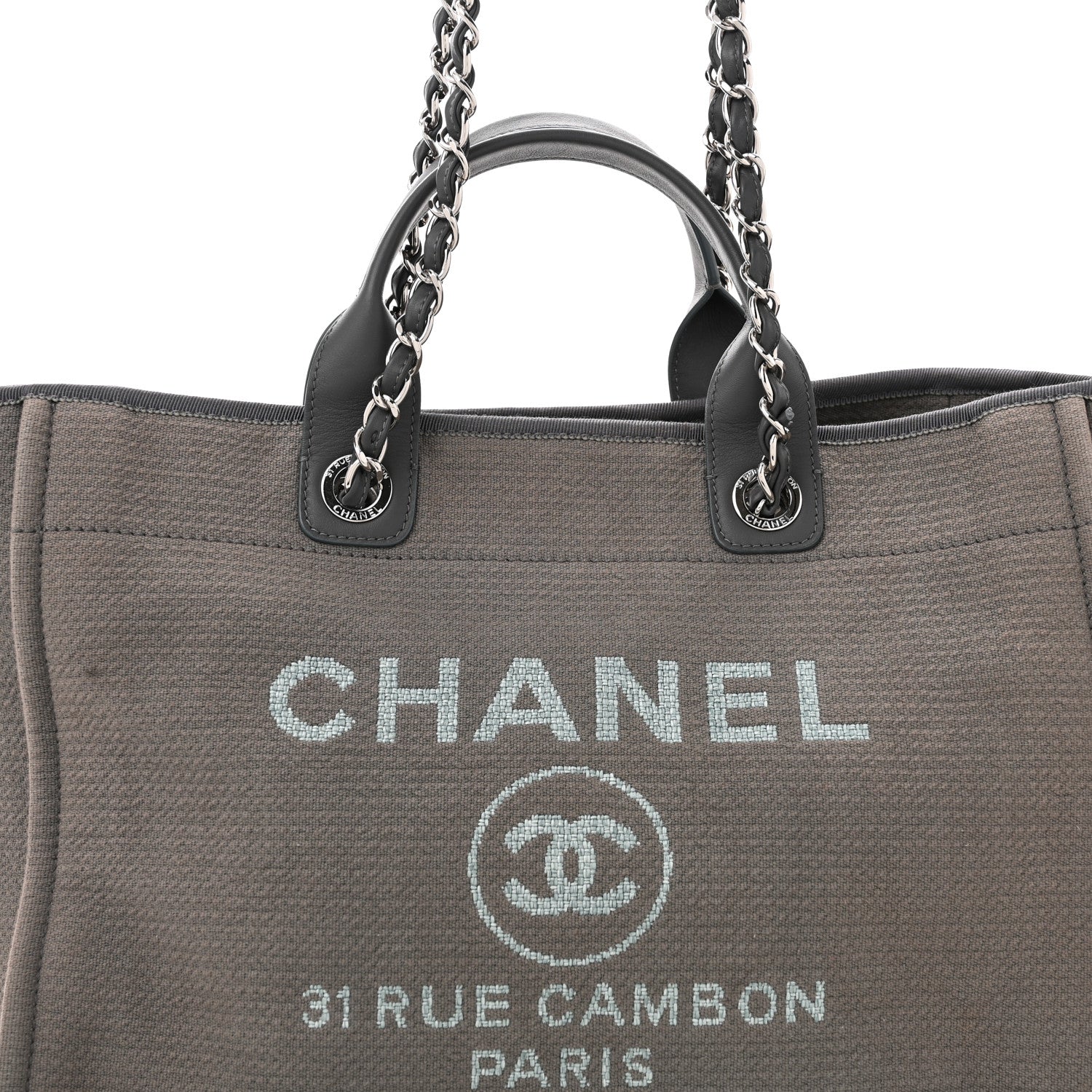 Chanel Mixed Fibers Medium Deauville Tote Grey 9 of 14