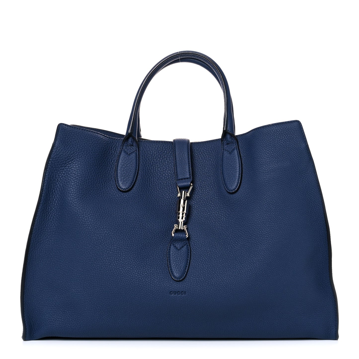 Soft Calfskin Medium Jackie Top Handle Bag Classic Blue Marine