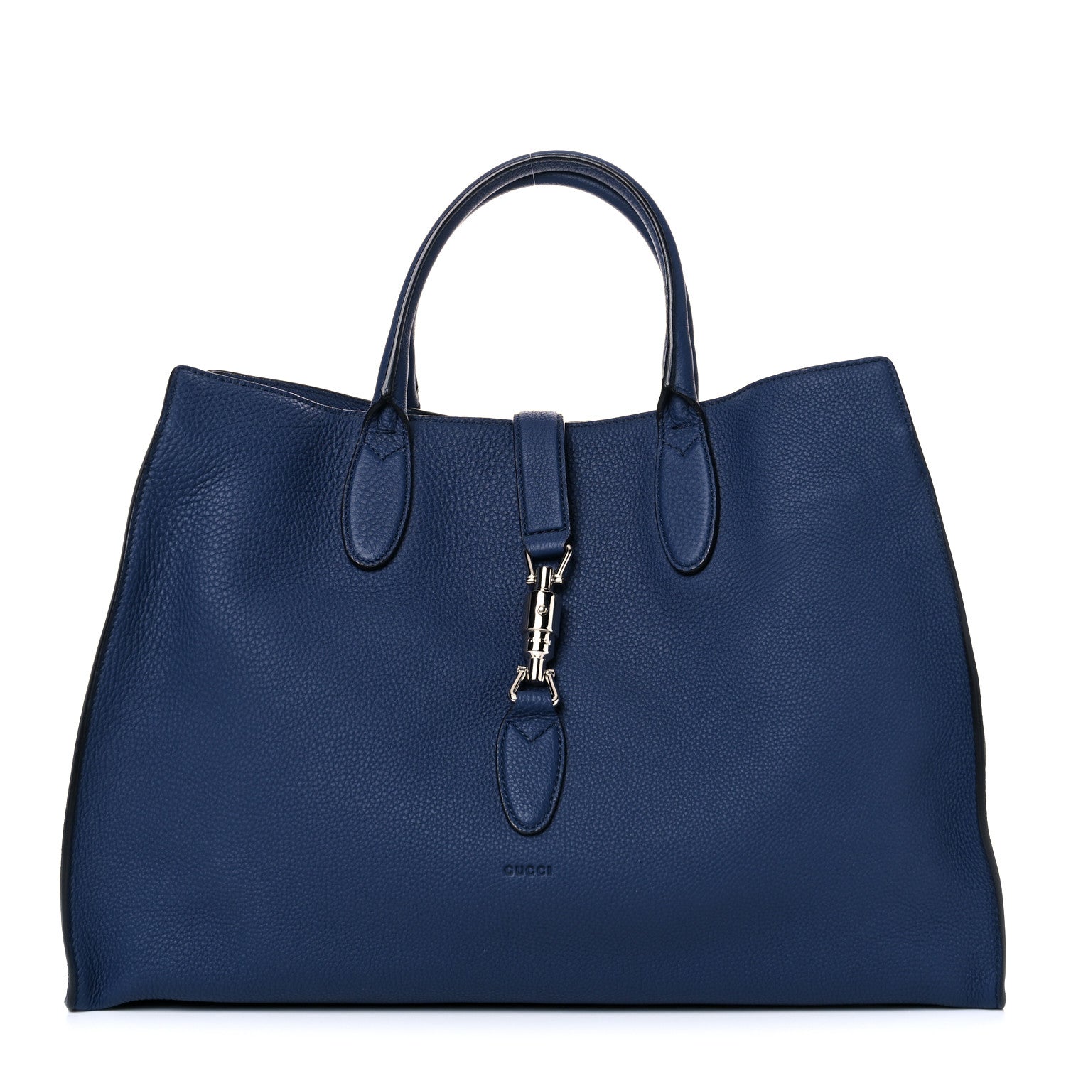 Gucci Soft Calfskin Medium Jackie Top Handle Bag Classic Blue Marine 1 of 18
