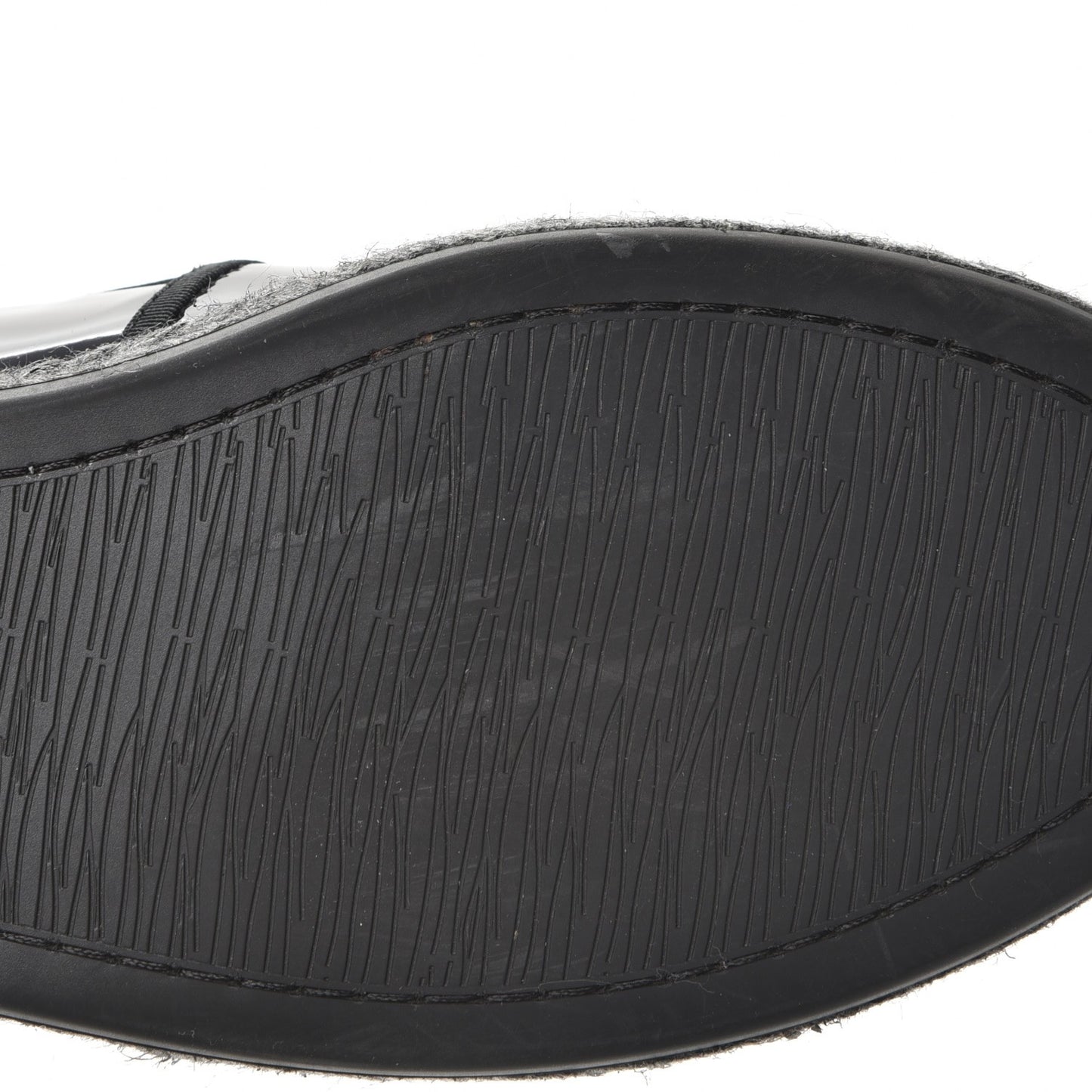 Patent Calfskin CC Mocassin Loafer Espadrilles 38 Black