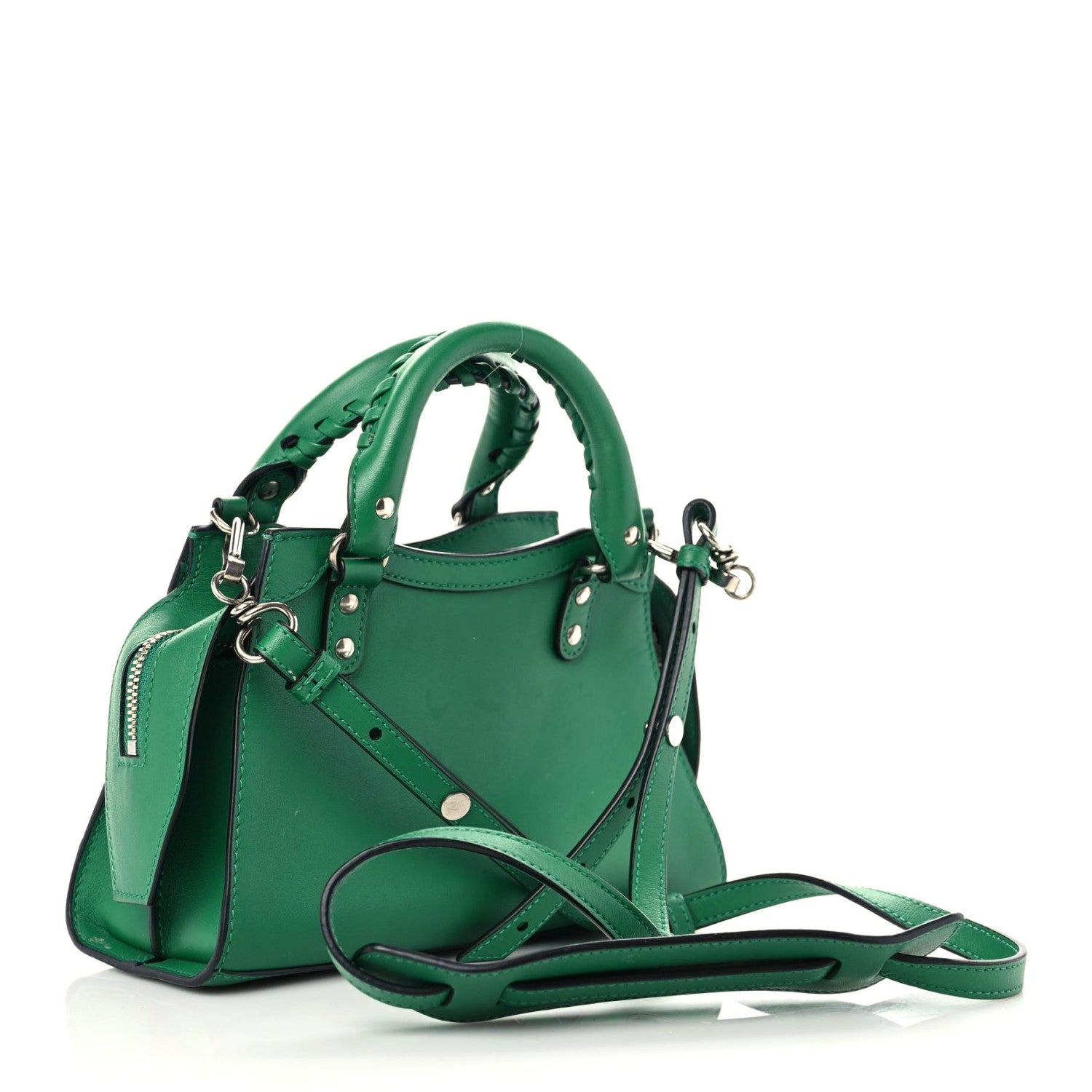 Balenciaga Smooth Calfskin Neo Classic Silver Hardware Mini City Grass Green 3 of 21
