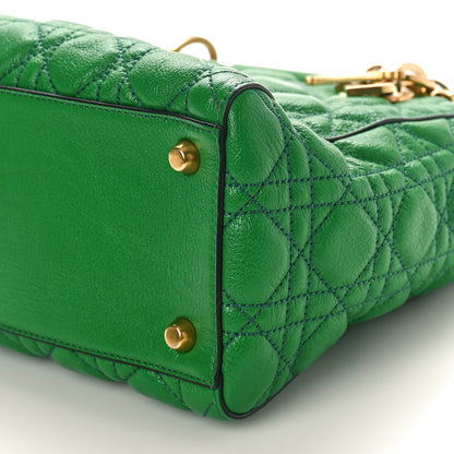 Christian Dior Grained Calfskin Cannage Medium Lady Dior Green 8 of 8