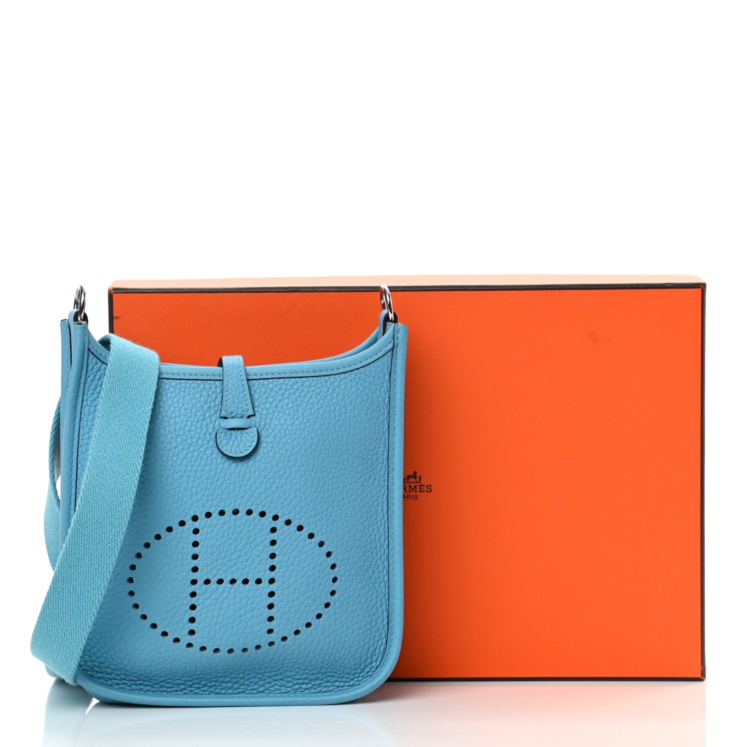 Hermes Taurillon Clemence Evelyne TPM Bleu Du Nord 10 of 10