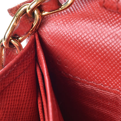 Prada Saffiano Metal Oro Chain Wallet Fuoco 9 of 21