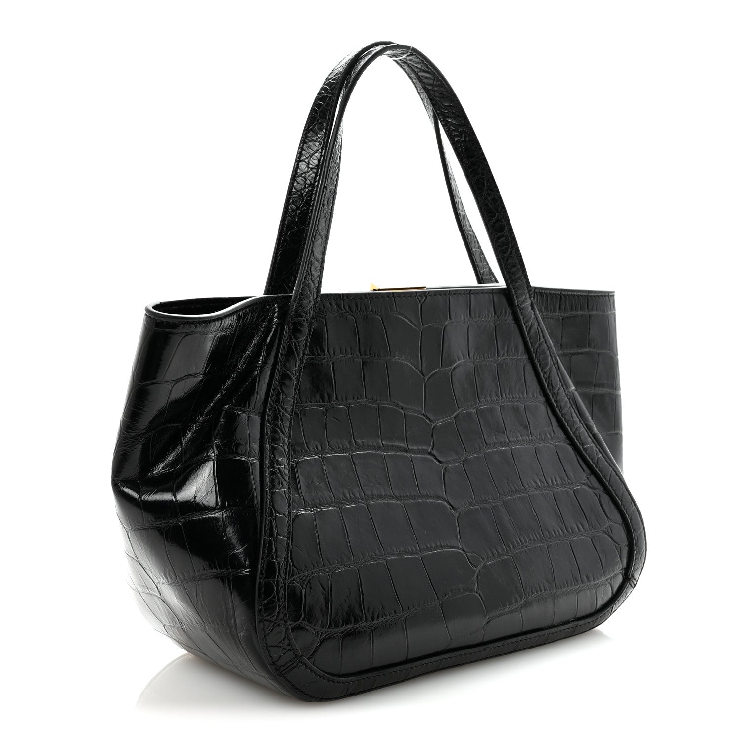 Versace Calfskin Crocodile Embossed Small Greca Goddess Shoulder Bag 3 of 9