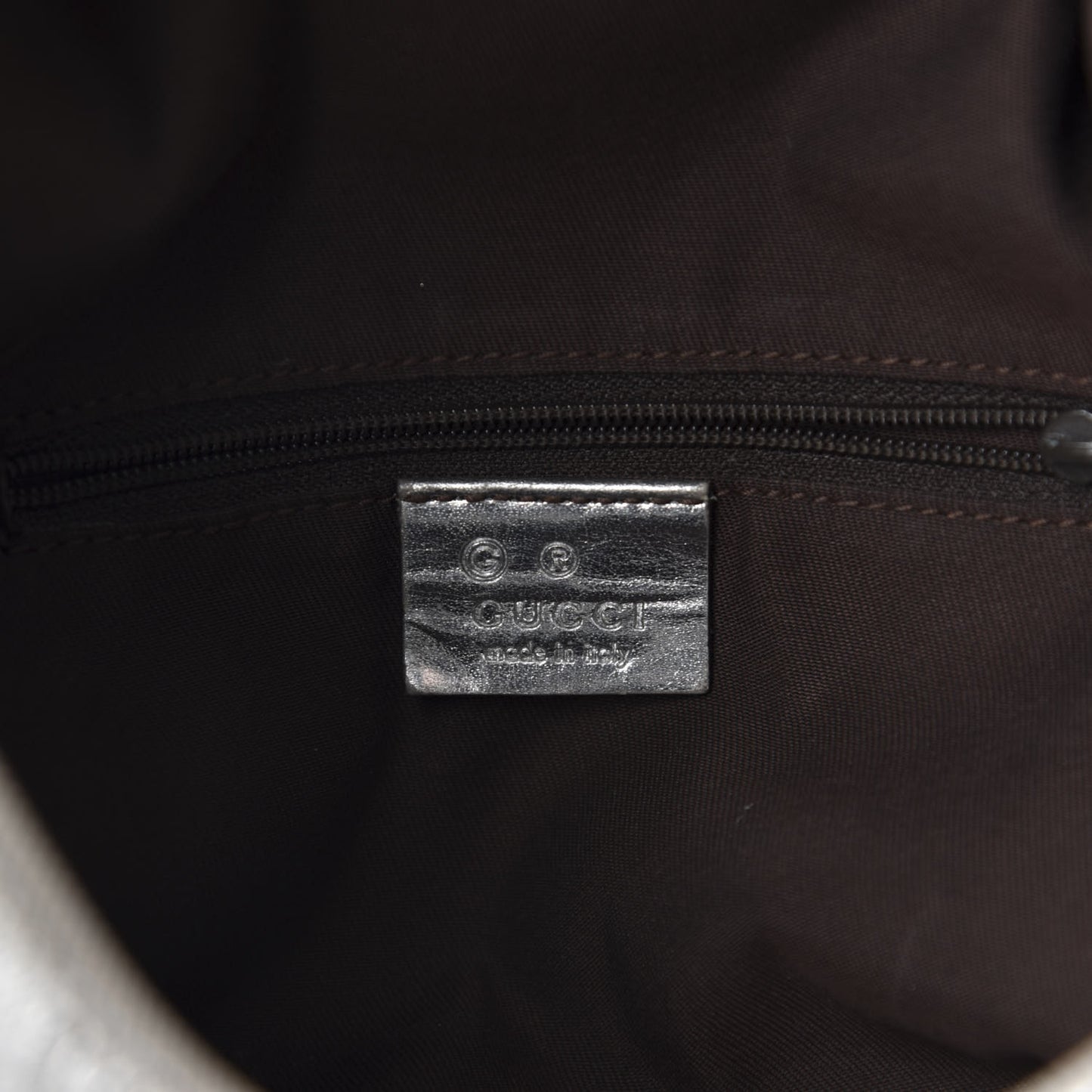 Metallic Guccissima Hobo Silver