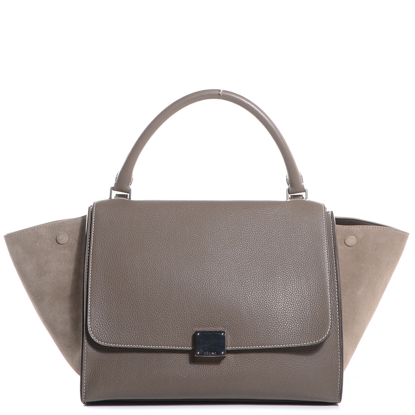 Drummed Calfskin Suede Medium Trapeze Souris