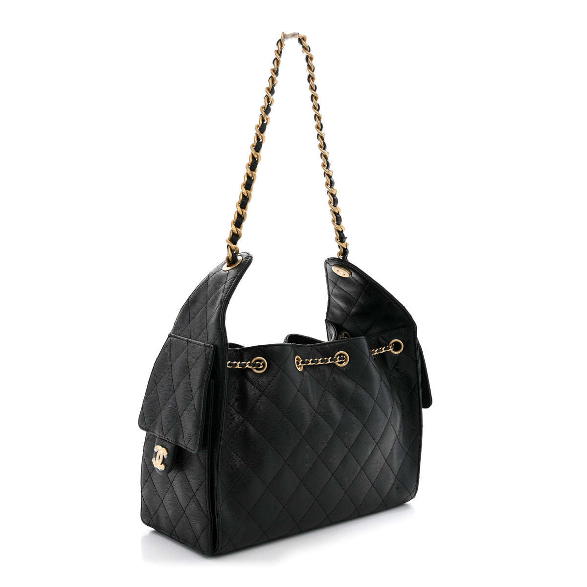 Caviar Quilted Small Chanel 25 Handbag Black