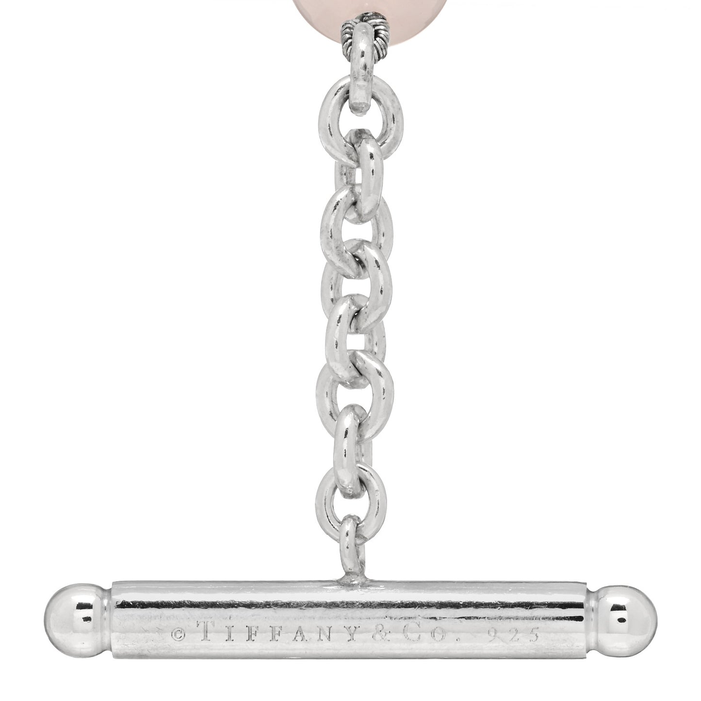 Sterling Silver Rose Quartz Bead Toggle Bracelet